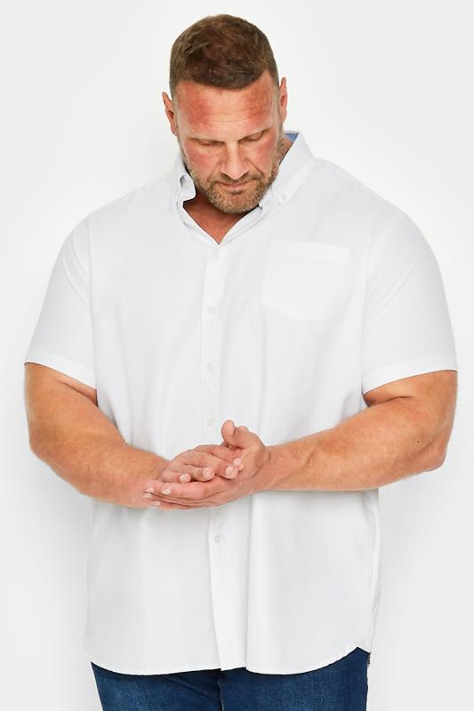 Men's  D555 Big & Tall White Short Sleeve Oxford Shirt