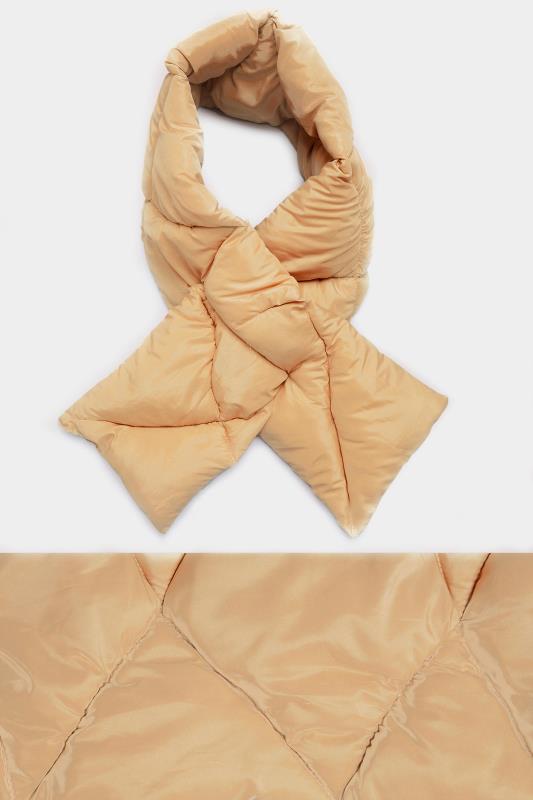 Beige Brown Quilted Padded Scarf 3