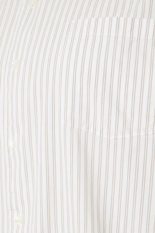 JACK & JONES Big & Tall White & Green Striped Poplin Shirt | BadRhino 5
