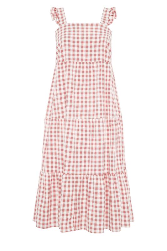 YOURS LONDON Curve Pink Gingham Frill Dress_f.jpg