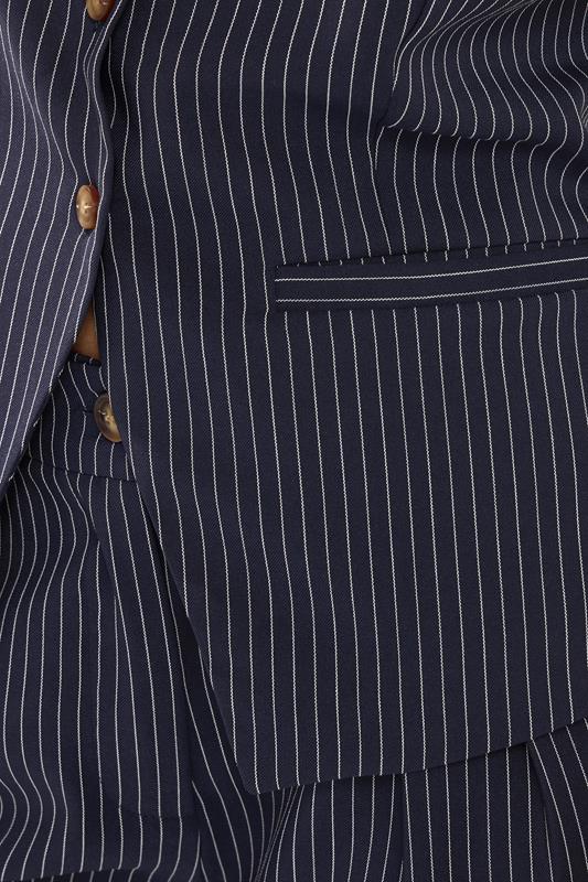 PixieGirl Petite Women's Navy Blue Pinstripe Waistcoat | PixieGirl 5