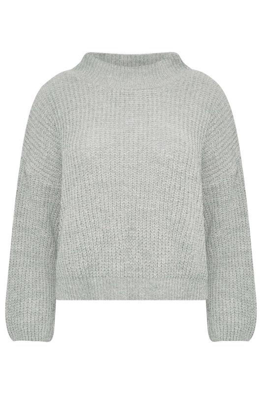 YOURS PETITE Plus Size Grey Funnel Neck Jumper | Yours Clothing 6