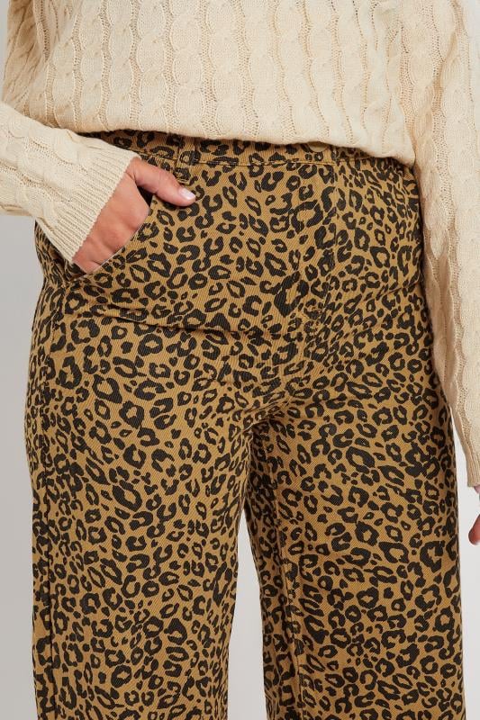 LTS Natural Brown Leopard Print Wide Leg Jeans | Long Tall Sally 6