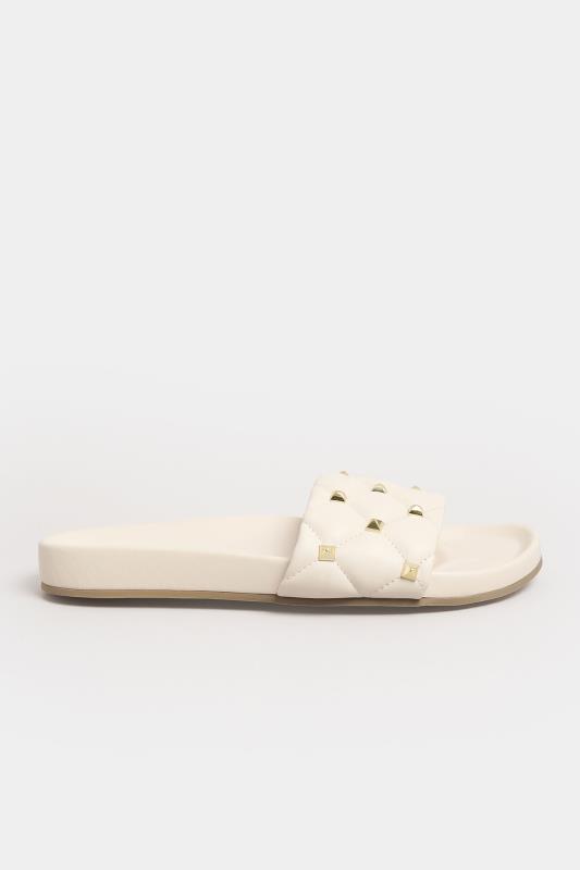 LTS Nude Stud Quilted Sliders In Standard Fit | Long Tall Sally 3