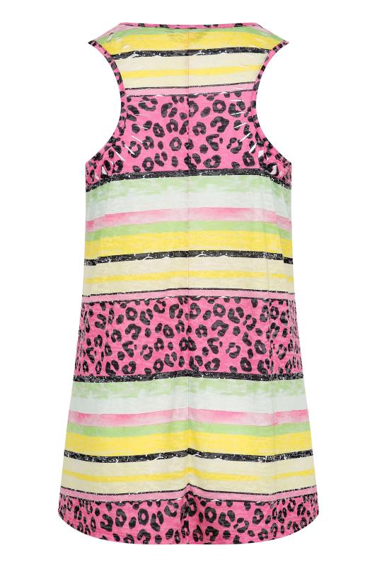 Plus Size Pink Leopard Print Stripe Vest Top | Yours Clothing 7