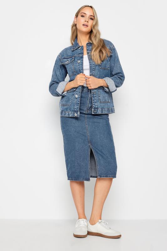 LTS Tall Women's Blue Pocket Detail Denim Jacket | Long Tall Sally 4
