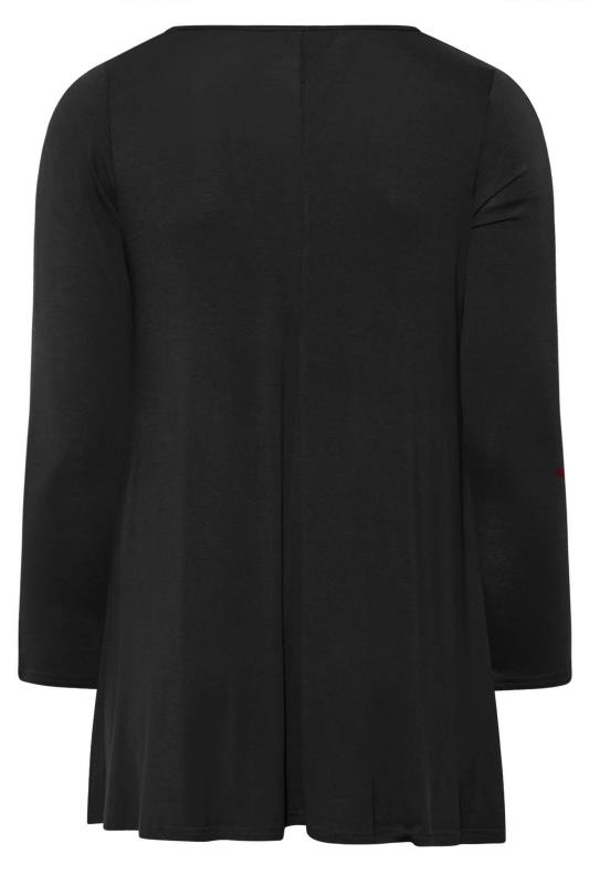 Plus Size Black Ring Detail Swing Top | Yours Clothing 7