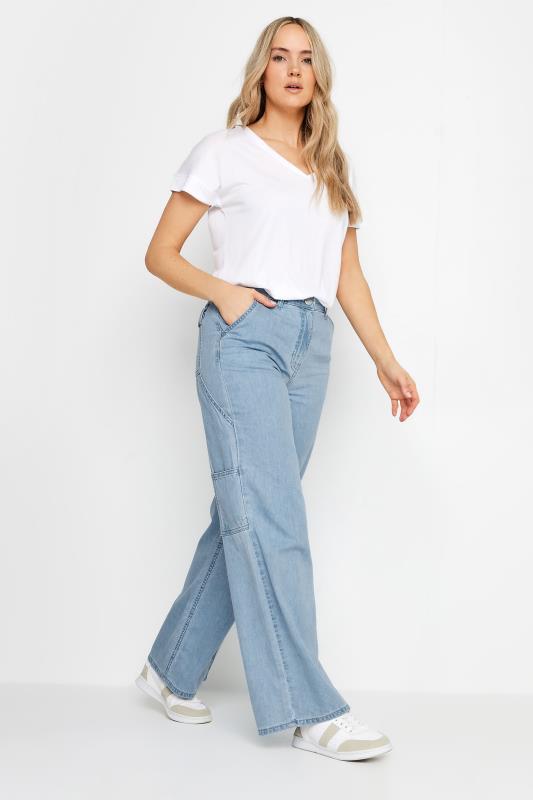 LTS Tall Women's Blue Carpenter Style Wide Leg Jeans | Long Tall Sally 1