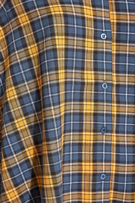 LIMITED COLLECTION Curve Yellow & Blue Check Longline Boyfriend Shirt_S.jpg