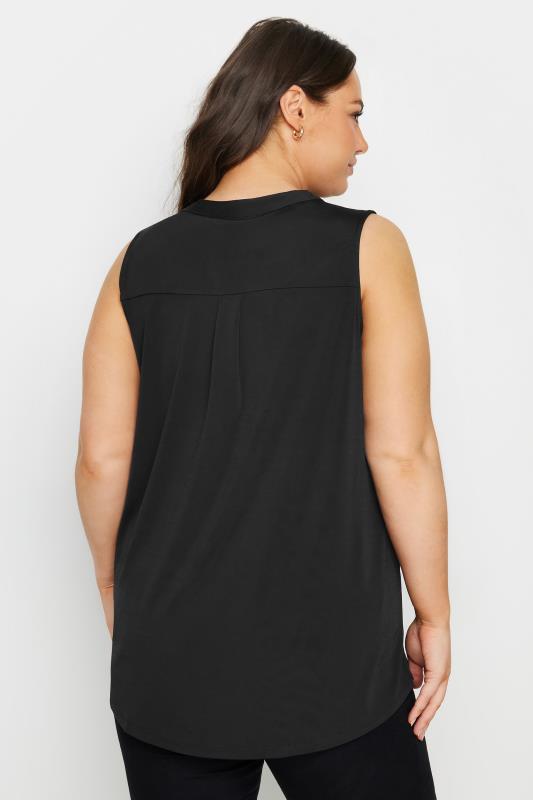 YOURS Plus Size Black Sleeveless Blouse | Yours Clothing 3