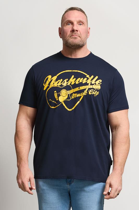 BadRhino Big & Tall Navy Blue Nashville Graphic T-Shirt | BadRhino 1