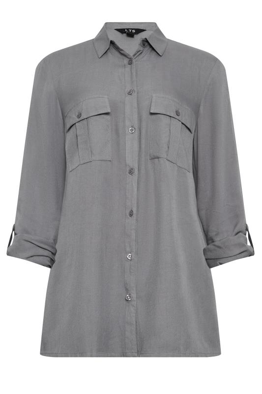 LTS Tall Grey Long Sleeve Utility Shirt | Long Tall Sally 6
