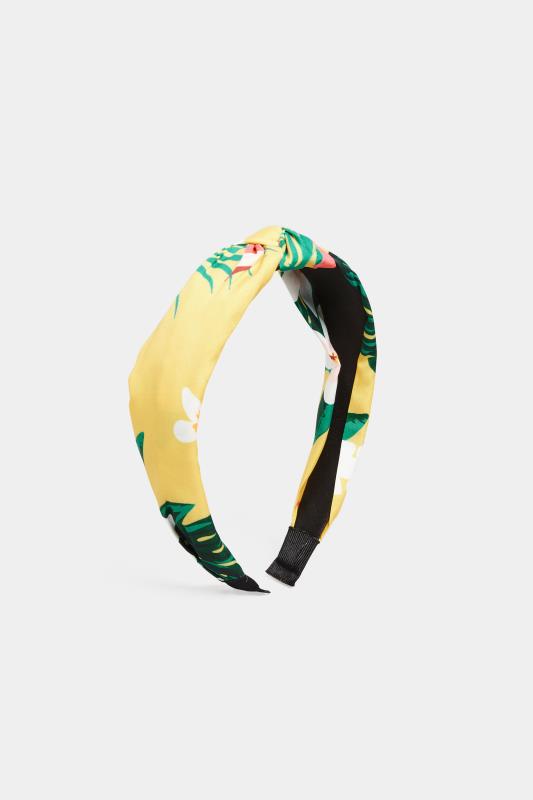Yellow Tropical Print Knot Headband | Yours Clothing  2