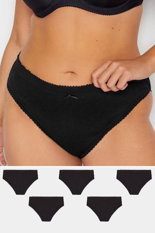 Multi Value Packs YOURS 5 PACK Curve Black High Leg Knickers