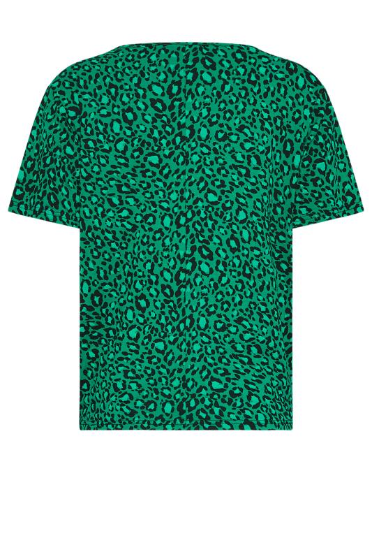 M&Co Green Leopard Print Tie Detail T-Shirt | M&Co  7