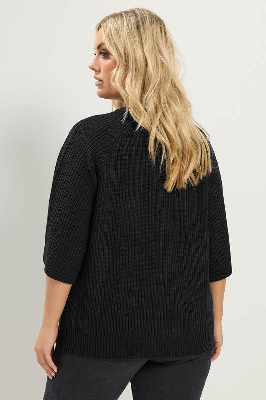 YOURS Plus Size Black Knitted Top | Yours Clothing 4