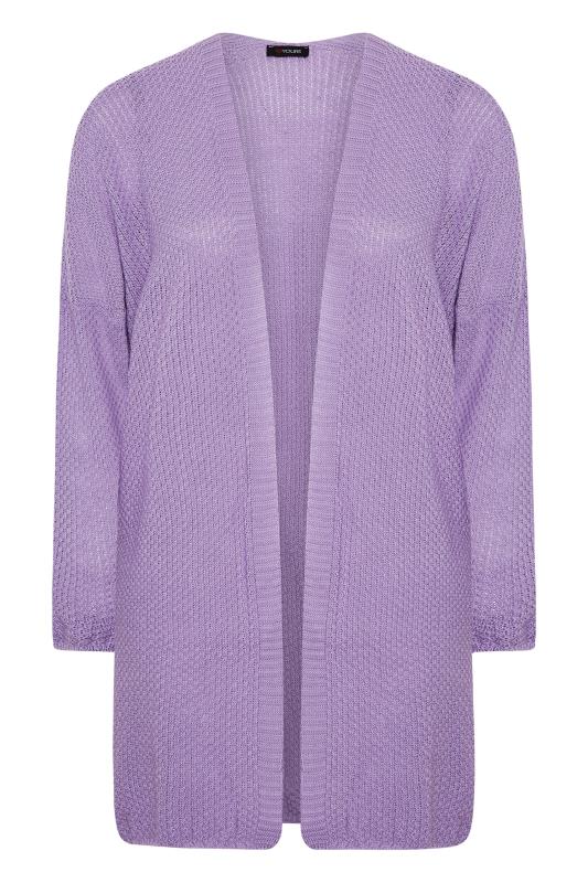 Curve Bright Lilac Purple Knitted Longline Cardigan_F.jpg