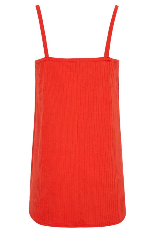 LTS Tall Women's Red Ribbed Swing Cami Top | Long Tall Sally