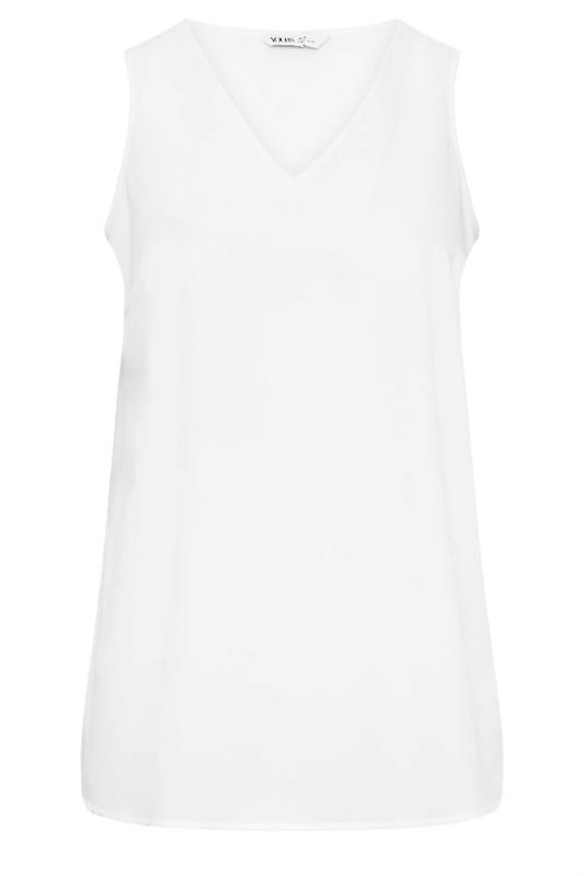 YOURS Plus Size White V-Neck Vest Top | Yours Clothing 6