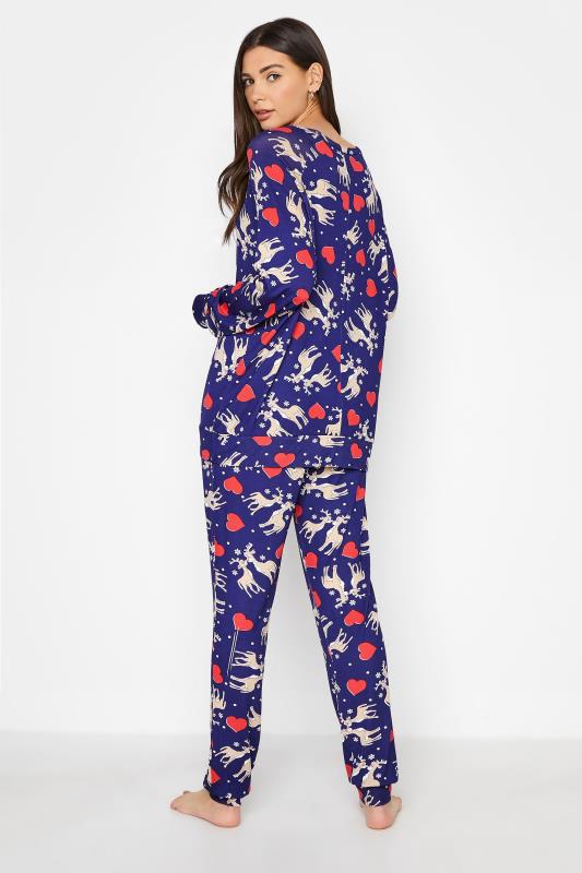 LTS Blue Reindeer Print Christmas Pyjama Set 3