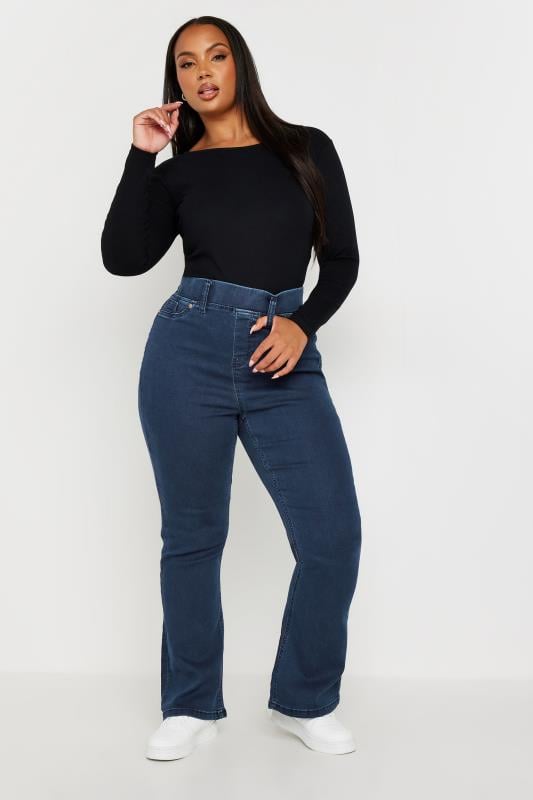 YOURS Plus Size Blue Bootcut Jeggings | Yours Clothing  2