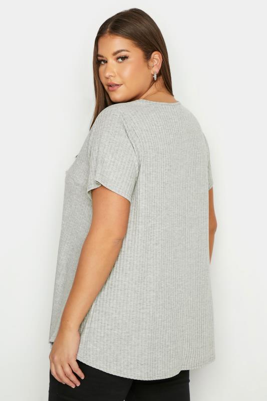 LIMITED COLLECTION Curve Grey Ribbed Swing Top 3