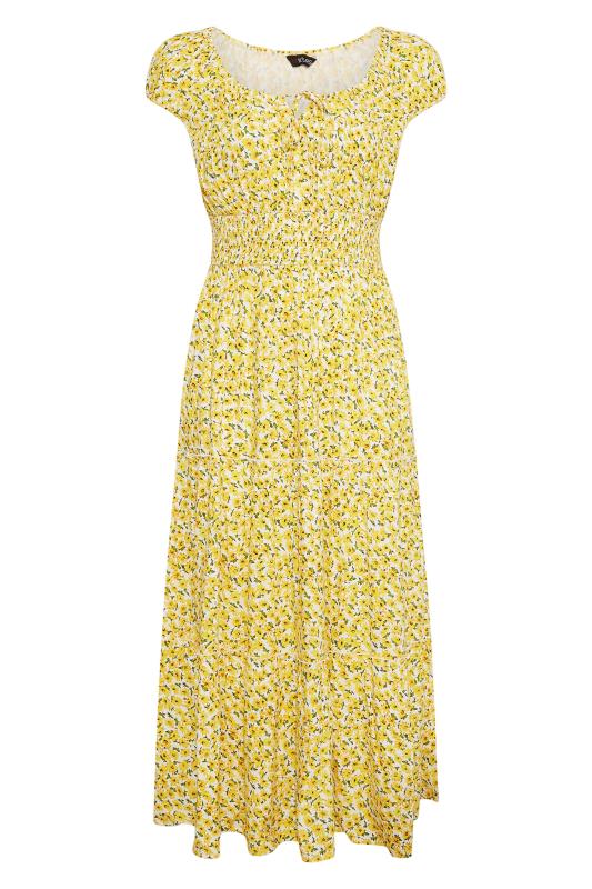 Plus Size Yellow Floral Print Bardot Maxi Dress | Yours Clothing 6