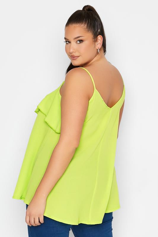 LIMITED COLLECTION Curve Lime Green Frill Cami Top 3