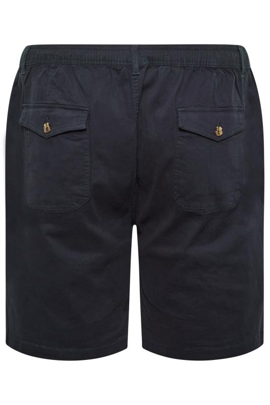 D555 Big & Tall Navy Blue Stretch Shorts | BadRhino 5
