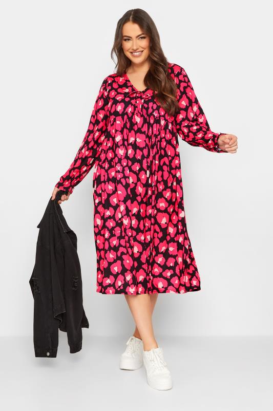 LIMITED COLLECTION Plus Size Pink Animal Print Dress | Yours Clothing 2