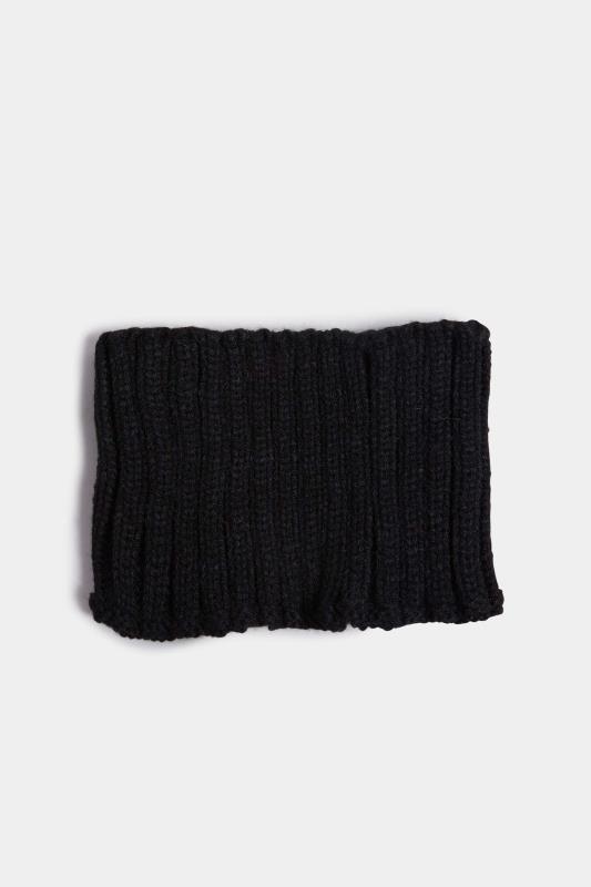 Black Ribbed Knitted Headband | Yours Clothing 2