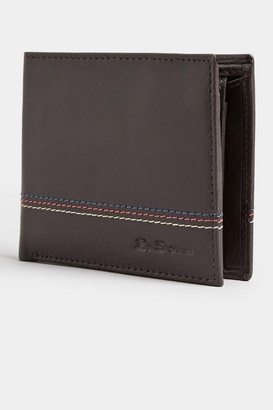 Grande Taille BEN SHERMAN Brown Leather 'Gillespie' Bi-Fold Wallet