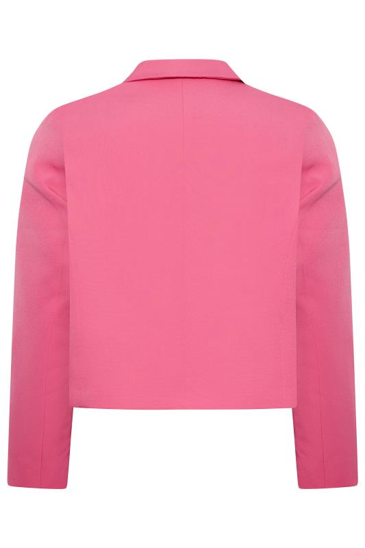 YOURS Plus Size Curve Pink Cropped Blazer | Yours Clothing  9