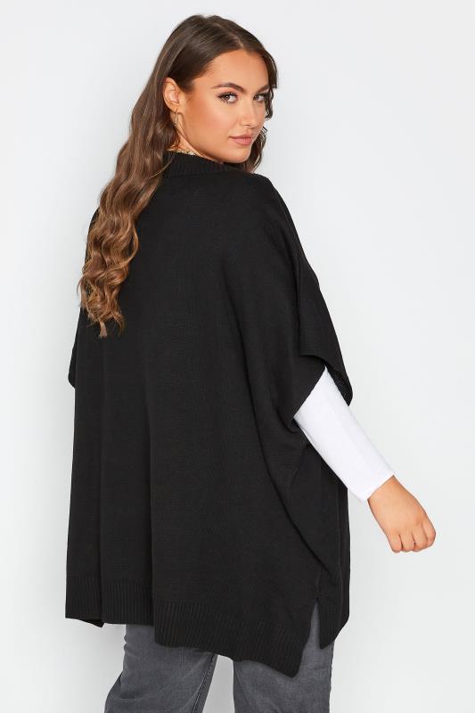 Plus Size Curve Black V-Neck Knitted Vest | Yours Clothing 3
