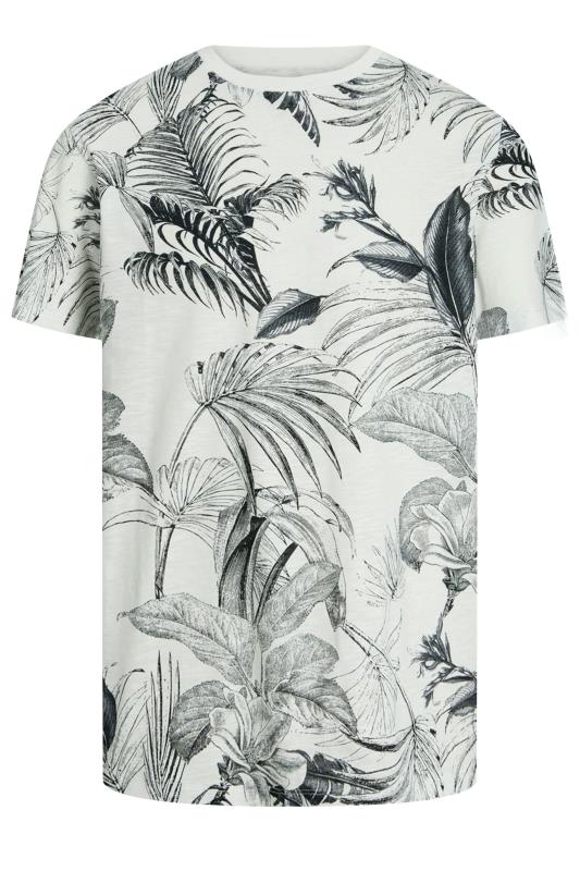 Men's  JACK & JONES Big & Tall White Leaf Print Short Sleeve T-Shirt