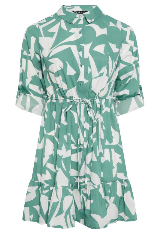 YOURS Plus Size Green Abstract Print Smock Tunic Dress | Yours Clothing 5