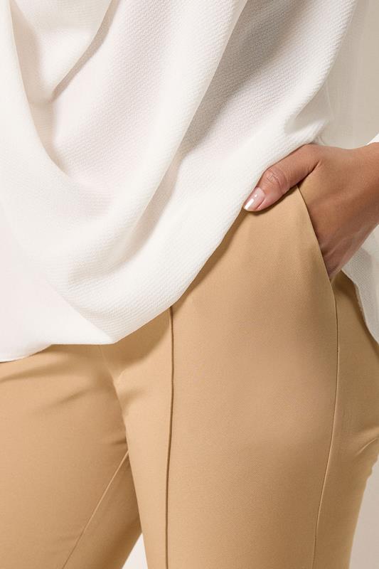 M&Co Natural Brown Pintuck Tailored Trousers | M&Co 4