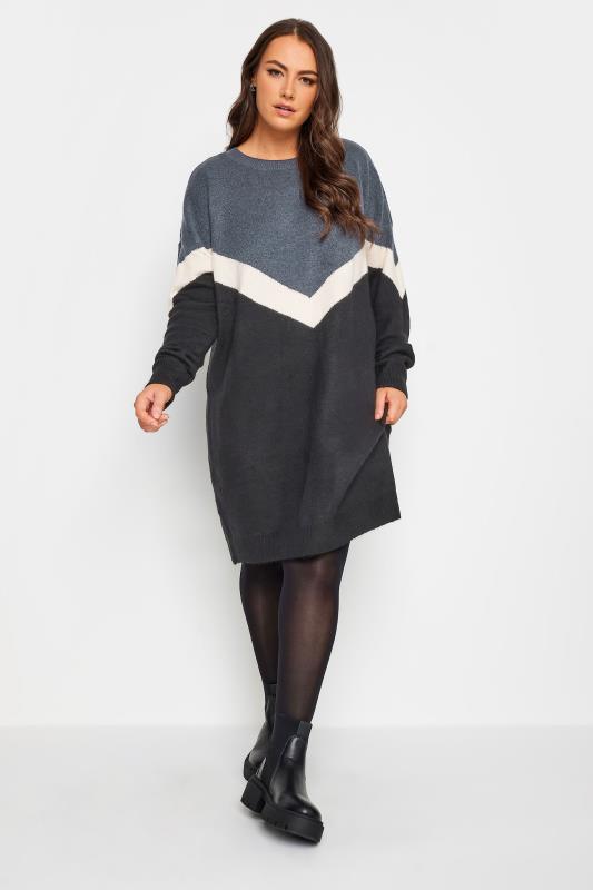YOURS FOR GOOD Plus Size Blue Oversized Recycled Jumper | Yours Clothing 3