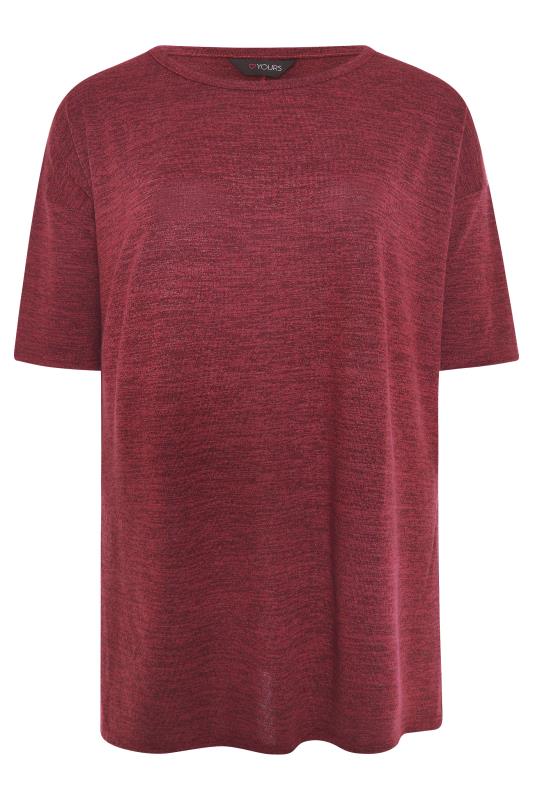 Curve Berry Red Marl Oversized Jersey T-Shirt 6