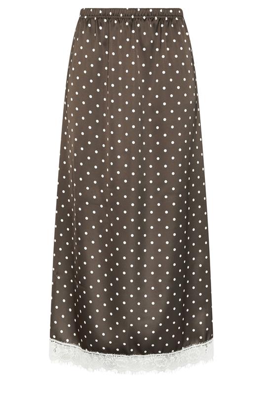 LTS Tall Women's Chocolate Brown Polka Dot Lace Maxi Skirt | Long Tall Sally 5