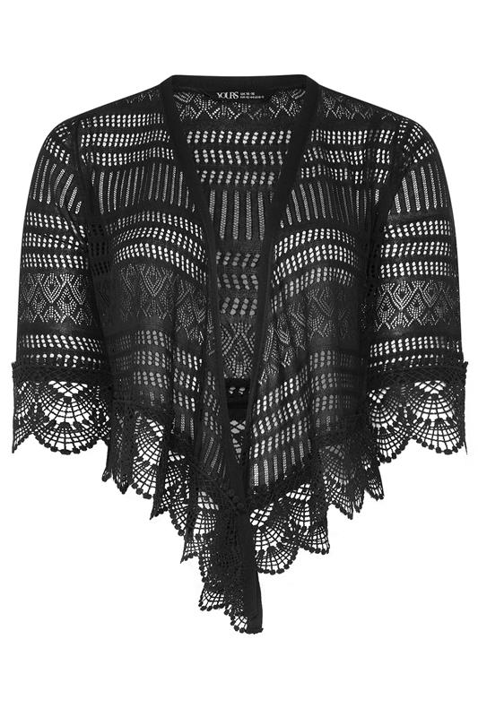 YOURS Plus Size Black Waterfall Cardigan | Yours Clothing 5