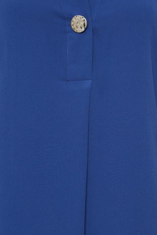 M&Co Cobalt Blue Long Sleeve Button Blouse | M&Co 5