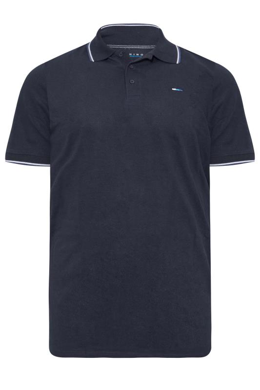 BadRhino Navy Blue Essential Tipped Polo Shirt | BadRhino 2