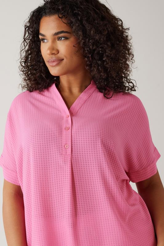 EVANS Plus Size Pink Woven Check Blouse | Evans 4