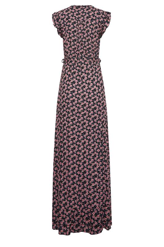 LTS Tall Women's Black Ditsy Floral Frill Maxi Dress | Long Tall Sally 7