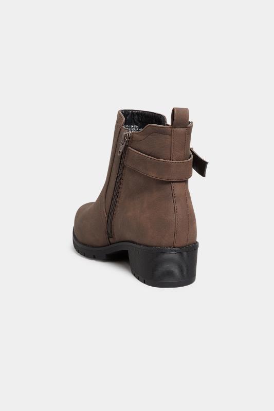 Brown Buckle Ankle Boots In Wide E Fit & Extra Wide EEE Fit 4