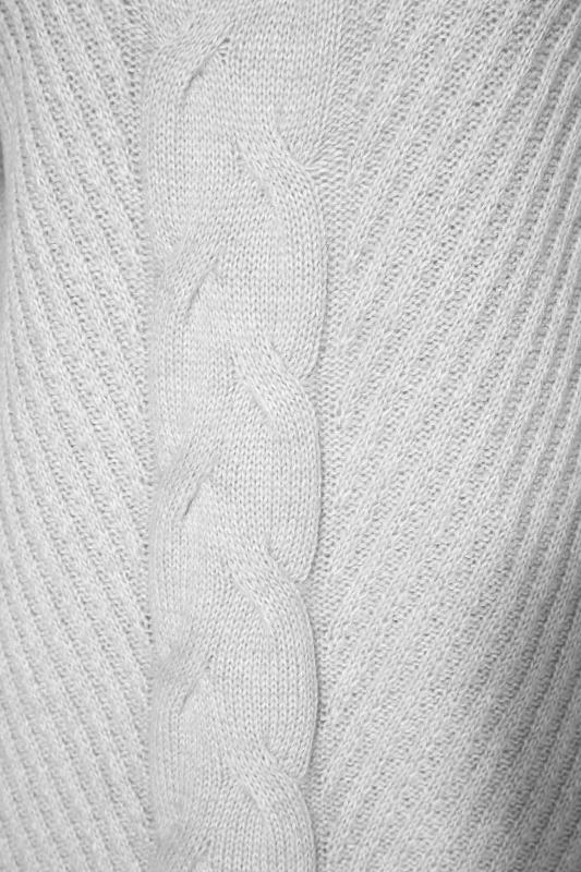 LTS Tall Grey Cable Knit Zip Jumper 5
