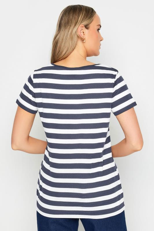 LTS Tall Womens 2 PACK Navy Blue & Coral Pink Stripe Short Sleeve T-Shirts | Long Tall Sally 5