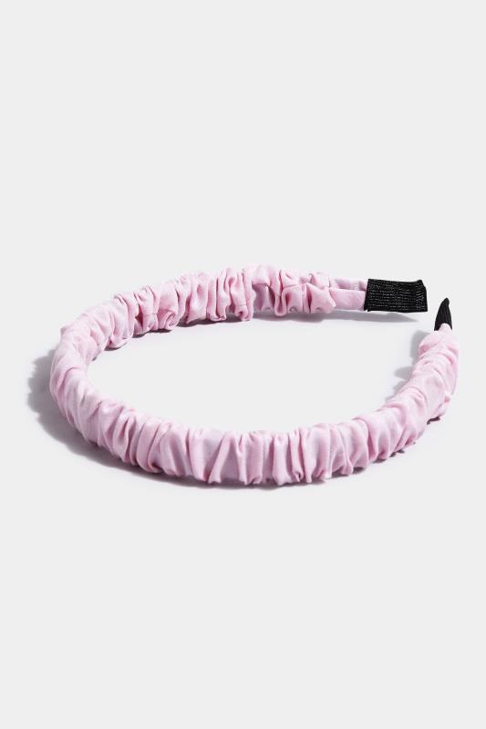 Pink Skinny Ruched Headband 3