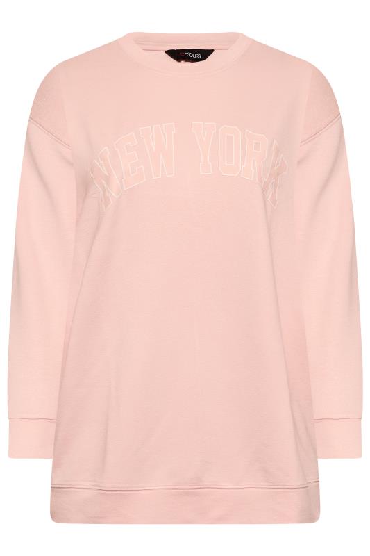 Plus Size Pink 'New York' Printed Sweatshirt | Yours Clothing 6